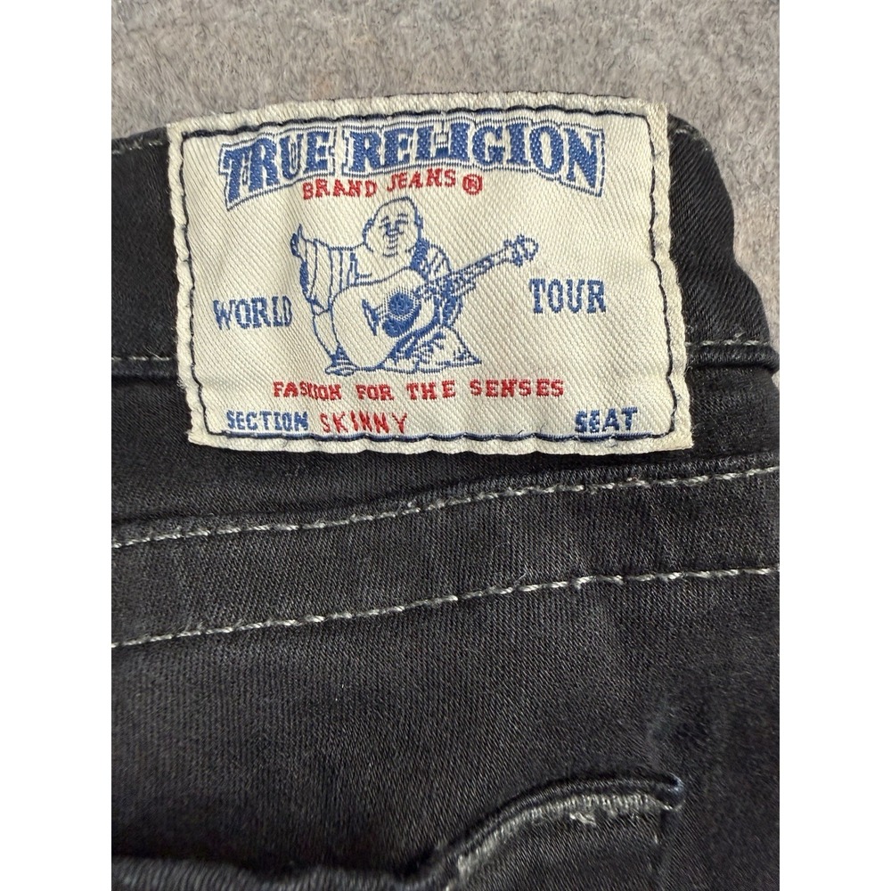 True Religion Black Mid Rise Stretch Denim Skinny Jeans Women's Size 27 - Picture 5 of 8
